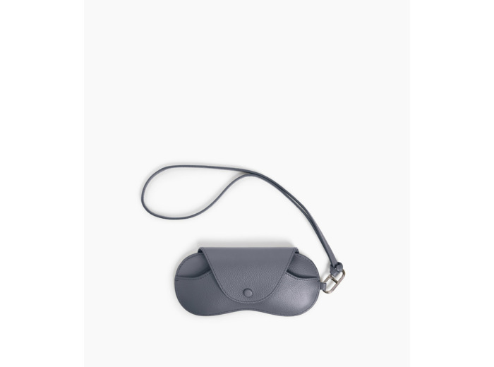 Etui à lunettes charms en cuir grainé