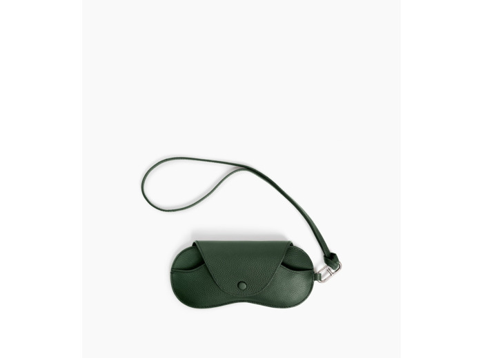 Etui à lunettes charms en cuir grainé