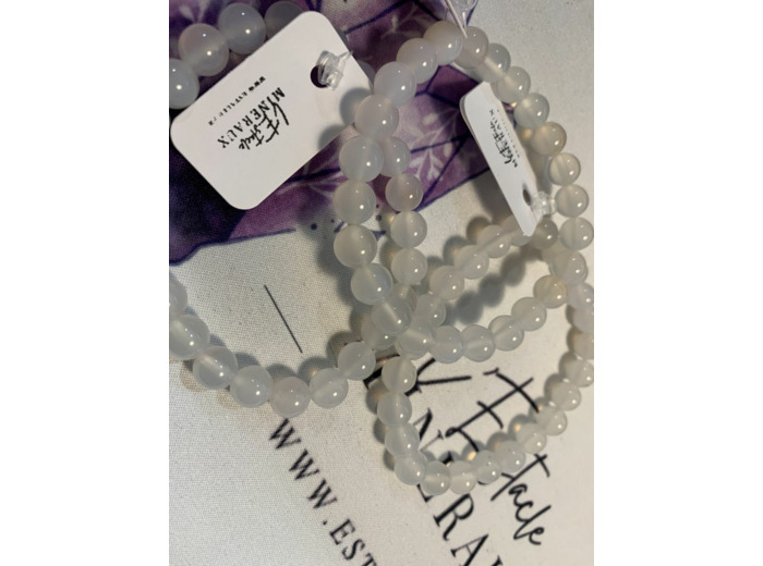 Bracelet en agate blanche