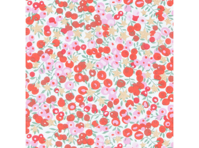 Liberty London - Tissu Wiltshire Stars Rouge et Or Tana Lawn Coton