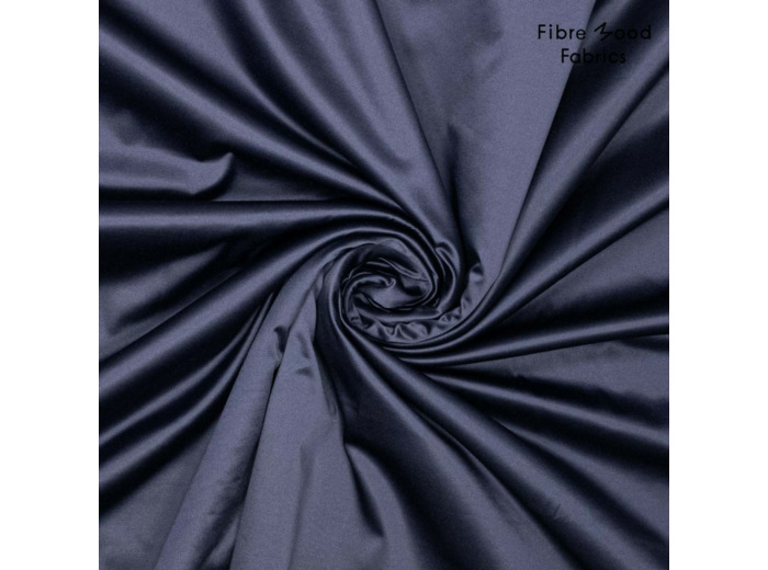 Fibre Mood - Tissu Satin de Coton Melangé "Tempest" Couleur Bleu Nuit