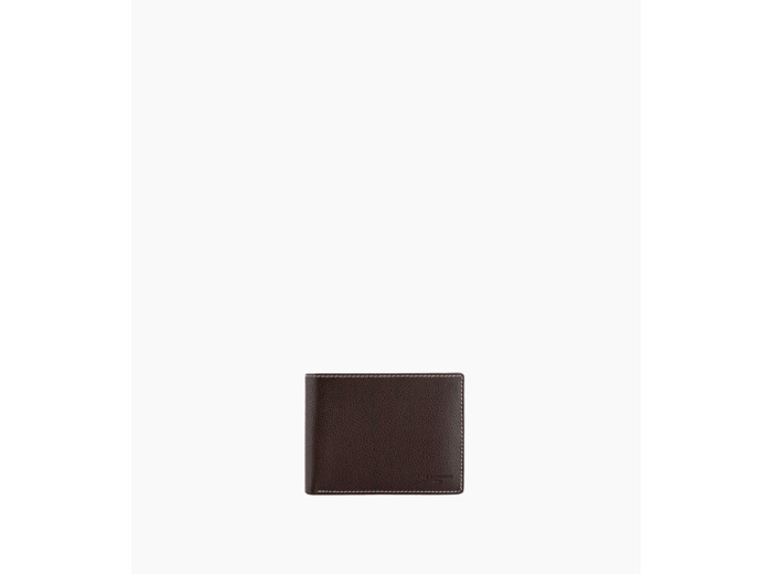 Portefeuille horizontal zippé 2 volets Charles en cuir grainé