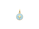 Médaille Arthus Bertrand Ma Mini Médaille Etoile en or jaune poli et laque bleu ciel, 10 mm