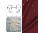 Christine Charles – Kit Couture Robe Eleanora Viscose Plumetis Dorés Couleur Bordeaux