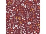 Cotton+Steel Fabrics - Tissu Popeline de Viscose Imprimé Fleurs de Champs "Dear Isla" sur le Fond Bordeaux