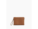 Pochette zippée en cuir grainé