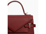 Sac à main double rabat moyen modèle Emilie en cuir signature T