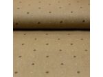 Sélection Coup de coudre - Tissu Toile de Coton Rustique Imprimé Petits Feuilles sur le Fond Beige