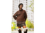 Fibre Mood - Tissu Maille de Coton Gros Côtes "Sofia" Uni Couleur Chocolat