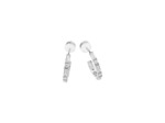 Boucles d'oreilles créoles Murat Façades en argent rhodié et oxyde de zirconium