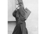 Sac cabas moyen modèle à rabat Elena en cuir grainé