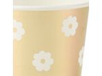 8 gobelets en cartons marguerites 255ML Blanc Or