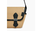 Petit sac bandoulière Solveig en toile coton et cuir lisse