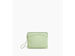 Pochette zippée en cuir grainé
