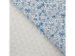 Sélection Coup de coudre - Tissu Voile de Coton Matelassé Imprimé Petits Fleurs Bleu Delft