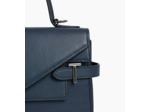 Sac à main double rabat moyen modèle Emilie en cuir grainé