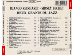 Cd Sidney Bechet - Deux Géants Du Jazz (1986)