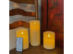Coffret de 3 bougies Led en cire avec télécommande