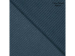 Fibre Mood - Tissu Maille de Coton Gros Côtes Uni Couleur Bleu Gris