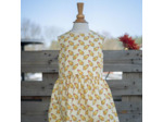 Eva Mouton - Tissu Popeline de Coton Bio Imprimé Glaces à L'Eau sur le Fond Jaune Clair