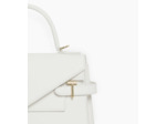 Sac à main double rabat moyen modèle Emilie en cuir signature T