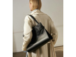 Sac porté épaule modèle maxi Emie en cuir lisse et nubuck