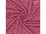 Fibre Mood - Tissu Crépon de Viscose "Octavia" Imprimé Pois Rouges sur le Fond Rose