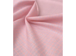 Singulière par Cousette - Tissu Coton Imprimé "Koy" Carreaux Orange Fluo sur le Fond Rose Tendre