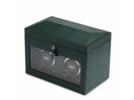 Remontoir pour 2 montres automatiques Wolf 1834 British Racing Green en cuir vegan vert