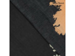 Fibre Mood - Tissu Batiste de Coton "Marley" Imprimé Nuages Noir Et Orange