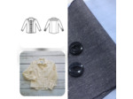 Christine Charles – Kit Couture Chemise Adelise Couleur Bleu Ciel et Bleu Marine