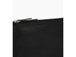 Pochette zippée avec dragonne en cuir grainé