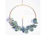 Cercle végétal Eucalyptus et Bougie Led ø 40cm