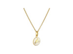 Médaille Arthus Bertrand Ma Mini Médaille Colombe en or jaune et laque ivoire, 10 mm