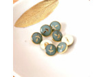 Lise Tailor - Lot 2 Boutons de Bottine "Feuillete" Coloris Verveine (12 mm)