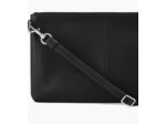 Pochette zippée avec bandoulière amovible Charlotte en cuir lisse