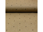 Sélection Coup de coudre - Tissu Toile de Coton Rustique Imprimé Petits Feuilles sur le Fond Beige