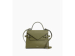 Sac à main double rabat moyen modèle Emilie en cuir grainé