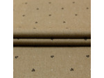 Sélection Coup de coudre - Tissu Toile de Coton Rustique Imprimé Petits Feuilles sur le Fond Beige