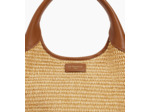 Petit sac à main Juliette effet raphia et cuir lisse