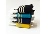 Poppy - Tissu Jersey Bord-Cotes à Rayures Lurex Doré sur le Fond Ocre (Carte de 135 cm)