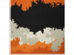 Fibre Mood - Tissu Batiste de Coton "Marley" Imprimé Nuages Noir Et Orange