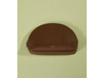Trousse de toilette demi-lune en cuir grainé