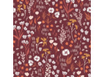 Cotton+Steel Fabrics - Tissu Popeline de Viscose Imprimé Fleurs de Champs "Dear Isla" sur le Fond Bordeaux