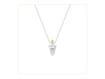 Collier Lampadaire Plaqué Or Blanc