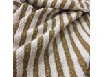Sélection Coup de coudre - Tissu Jersey de Polyester à Motif Grosses Rayures Marinières Jaune Ocre sur le Fond Blanc