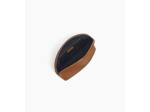 Trousse de toilette demi-lune en cuir grainé