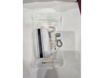 Étui à clés de voiture kwmobile pour clé de voiture Renault Smartkey à 4 boutons (Keyless Go) - Étui en similicuir noir / blanc - Motif rayures rallye