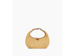 Petit sac hobo Juliette effet raphia et cuir lisse
