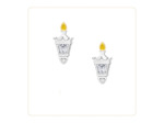 Boucles d’Oreilles Lampadaire Plaqué Or Blanc